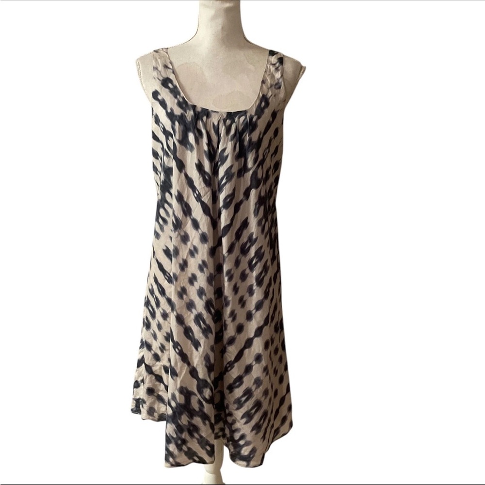 Anthropologie Velvet 100% Silk Abstract Print Tank Top Dress Size Medium